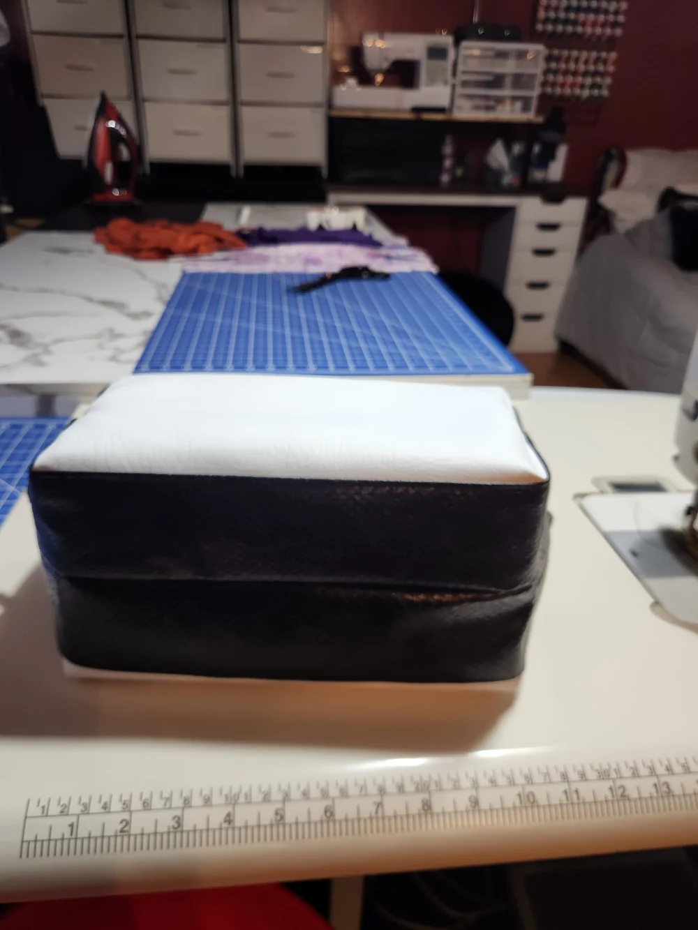 Black & White Checker Strap Cosmetic Bag